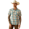 Ariat® Men's "Howland Retro" Short Sleeve Western Shirt - Turquoise