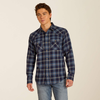 Ariat® Mens "Hugo" Retro Fit Western Shirt - Maritime Blue