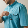 Ariat® Men's "Rebar VentTEK DuraStretch" Work Shirt - Caribbean Sea Heather