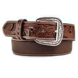 Ariat® Men's Western Floral Embossed Belt - Tan