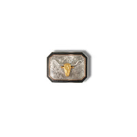 Ariat® Rectangle Buckle Longhorn Antique Silver Buckle