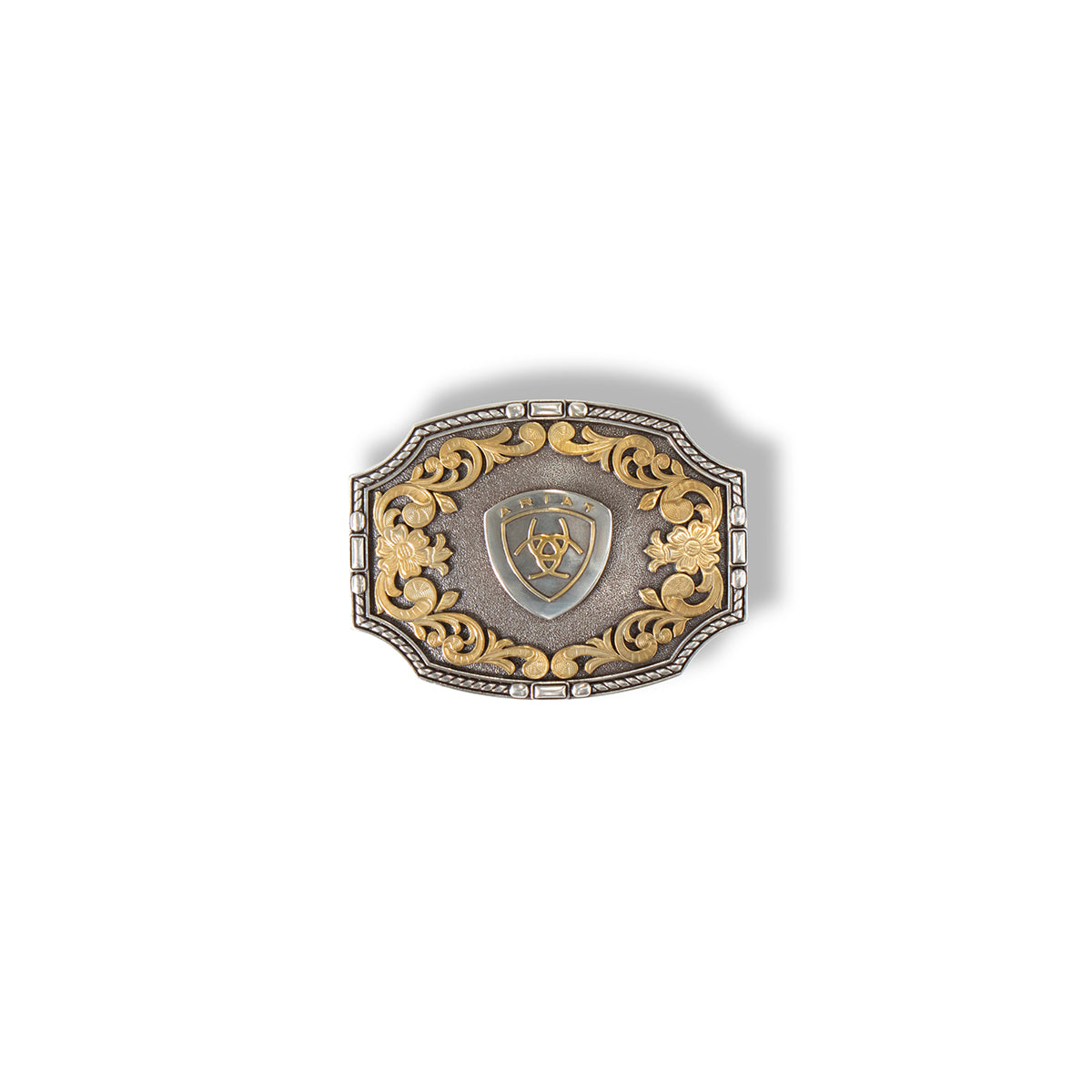 Ariat Logo Rope Edge Floral Buckle