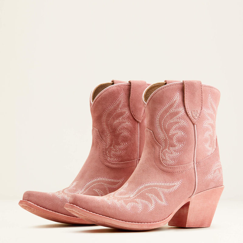 Ariat® Women's "Chandler" Western Boots - Carnation Pink Suede