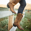 Ariat® Women's “Heritage Western R-Toe” Cowboy Boots - Distressed Brown