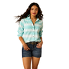 Ariat® Women's "REAL Billie Jean" Western Shirt - Turquoise Stripe
