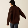 Ariat® Women's "Taurus" Oversized Crew Sweatshirt - Brown