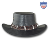 BARMAH® Outback Crocodile Leather Hat - Black