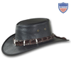 BARMAH® Outback Crocodile Leather Hat - Black