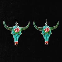 Blazin Roxx Earrings Cow Skull Floral