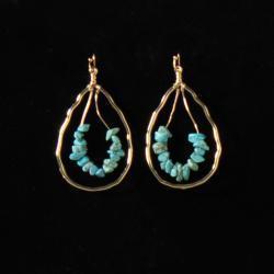 Blazin Roxx Earrings Turquoise Stone Tear Drop