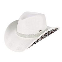Modinno® Leopard Rhinestone Cowboy Hat with Rhinestone Hat Band