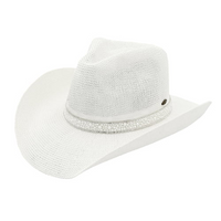 Modinno® Knit Cowboy Hat with Pearl & Rhinestone Hat Band