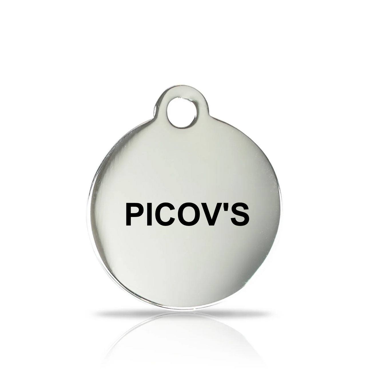 Round Chrome Name Tag