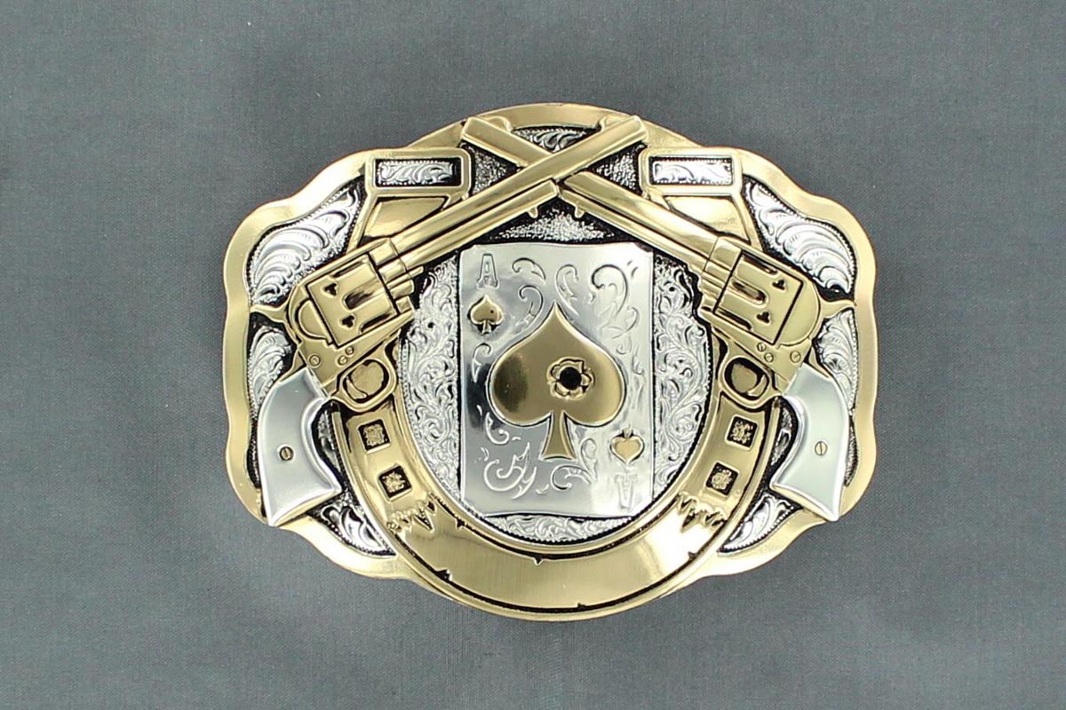 Crumrine Double Barrel & Ace of Spade Buckle