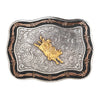 Crumrine Scalloped Rectangle Bullrider & Barbed Wire Buckle