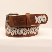 M&F® Ladies Belt -Floral Embroidery