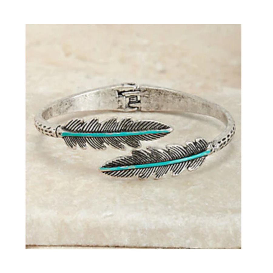 Antique Silver Feather Bracelet