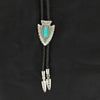 Double S Bolo Tie - Arrowhead w/ Turquoise