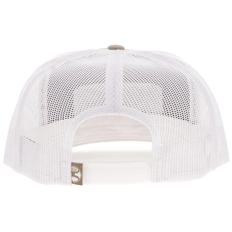 Hooey® Cap Snap Back "Loop" Hat Tan & White w/ Rectangle Patch