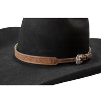 Medium Brown Embossed Floral Headband