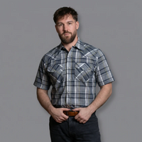 MWG® Men's Short Sleeved Western Shirt - Sage Plaid
