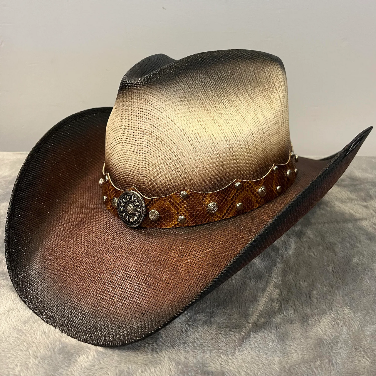 Modestone 2 Tone Straw Hat - Style 1888