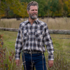 MWG® Men's Long Sleeve Flannel Western Shirt - Natural