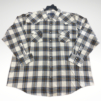 MWG® Men's Long Sleeve Flannel Western Shirt - Natural