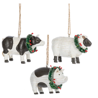 Folk Art Farm Animal Ornaments