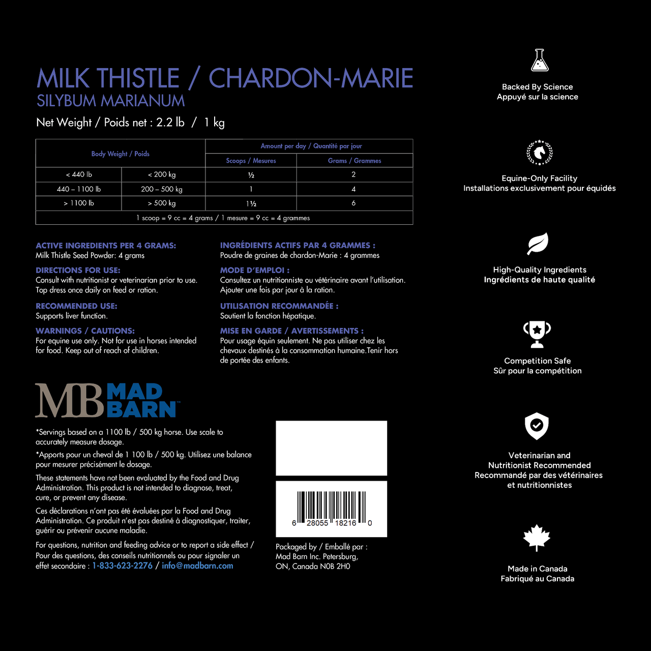 Mad Barn® Milk Thistle - 1 KG