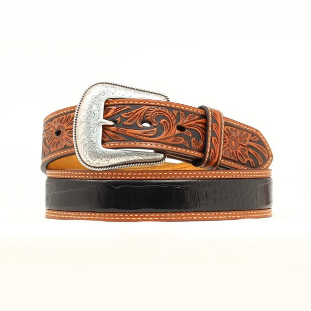 Nocona 1 1/2 Gator Body Tooled Tab Men's Belt