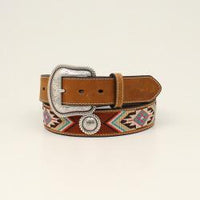 Nocona Ladies Embroidered Southwestern Round Concho Belt