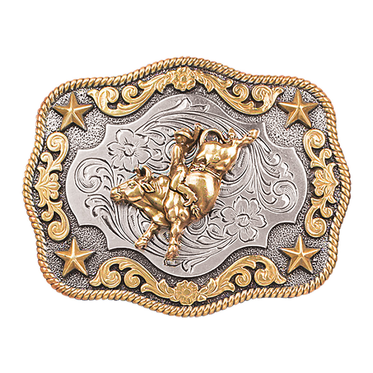 Nocona Youth Antique Silver and Gold Buckle