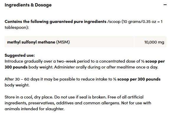 Purica® Equine Vegan MSM – 1 KG