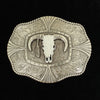 Nocona Rectangle Rope Edge Steer Skull Buckle