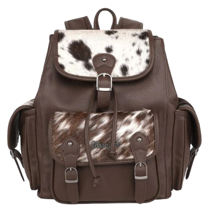 Wrangler Hair-On Cowhide Coffee Backpack