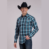 Roper® Men's Performance Snap Western Shirt - Horseshoe Dobby Plaid