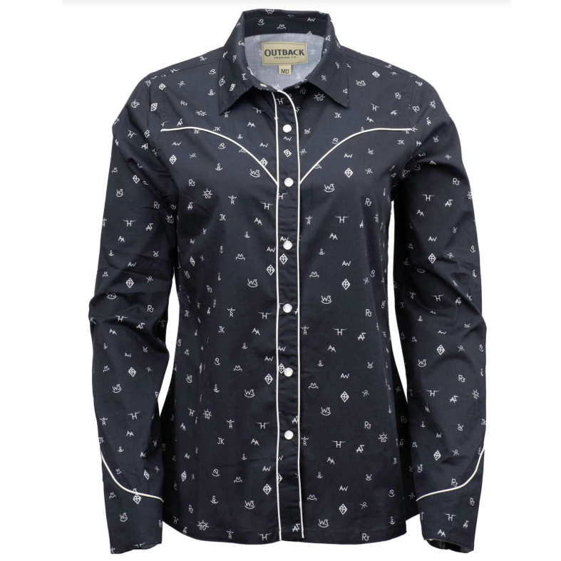 Outback Trading Company® Women's "Cattle Brand" Western Shirt - Black