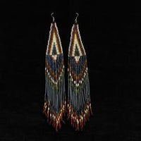 Silver Strike Earrings with Multi Bead Tassels