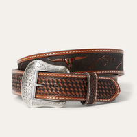 Stetson® Men's Western Hand Tooled Leather Belt - #9908