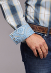 Stetson® Men's Long Sleeve Western Shirt - Denim Dobby Plaid