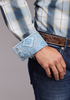 Stetson® Men's Long Sleeve Western Shirt - Denim Dobby Plaid