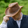 The Outback Trading Company® "Pardoner" Leather Hat - Brown