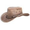 The Outback Trading Company "Wagga Wagga" Leather Hat - Antelope Rough Cut