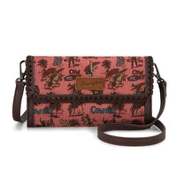 Wrangler Vintage Retro Cowboy Cool Print Crossbody Wallet