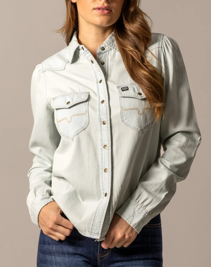 Kimes® Women's "Jane" Denim Snap Western Shirt