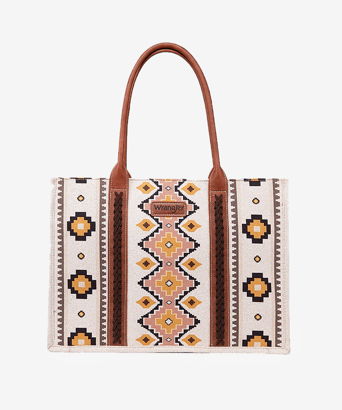 Wrangler Southwestern Aztec Print Canvas Tote