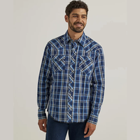 Wrangler® Men's Long Sleeve Snap Shirt - Berry Blue