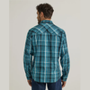 Wrangler® Men's Long Sleeve Western Shirt - Cerulean Plaid