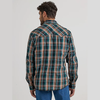 Wrangler® Men's Long Sleeve Western Shirt - Teal Tan Plaid